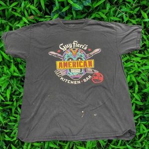 Retro Guy Fieri's American Kitchen Bar Cancun Mexico Cotton Tee Large
